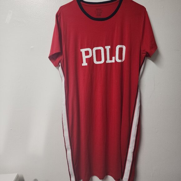 Polo Ralph Lauren Dresses & Skirts - Polo Ralph Lauren XL red 100 cotton tshirt dress NWOT athletic casualwear